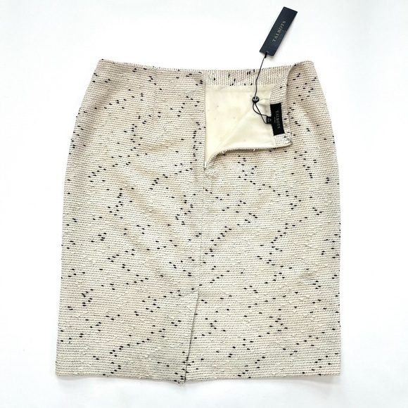 NWT Talbots Lightweight Cream Tweed Boucle Pencil Skirt - Picture 2 of 6